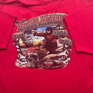 2012 Harley-Davidson 'Black Pearl' Crewneck Graphic Red Jersey T-Shirt